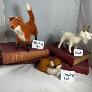 Needle felting: Foxes & Goat