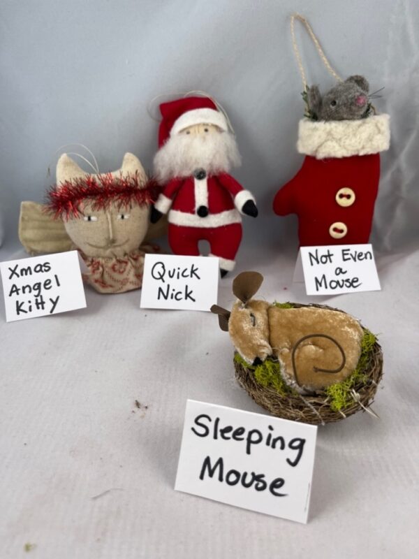 Ornaments: Santa, Mouse, Kitty